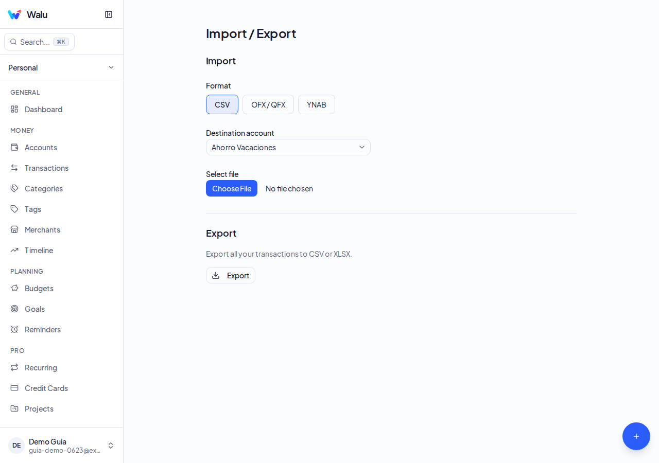 Import / Export
