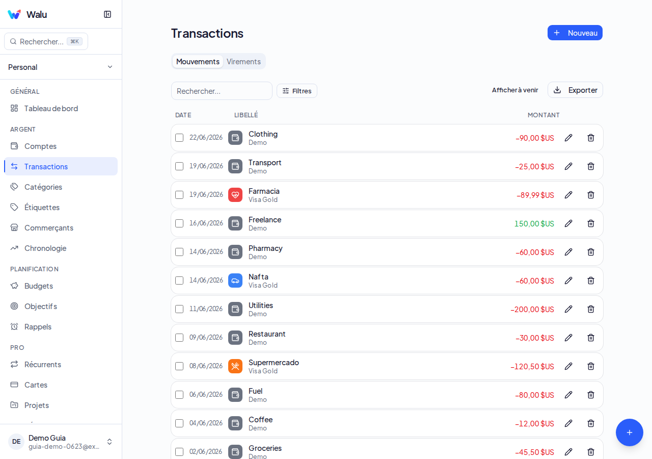 Votre première transaction